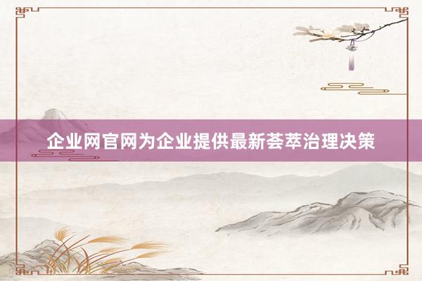 企业网官网为企业提供最新荟萃治理决策