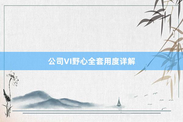 公司VI野心全套用度详解