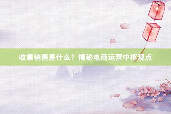 收集销售是什么？揭秘电商运营中枢观点